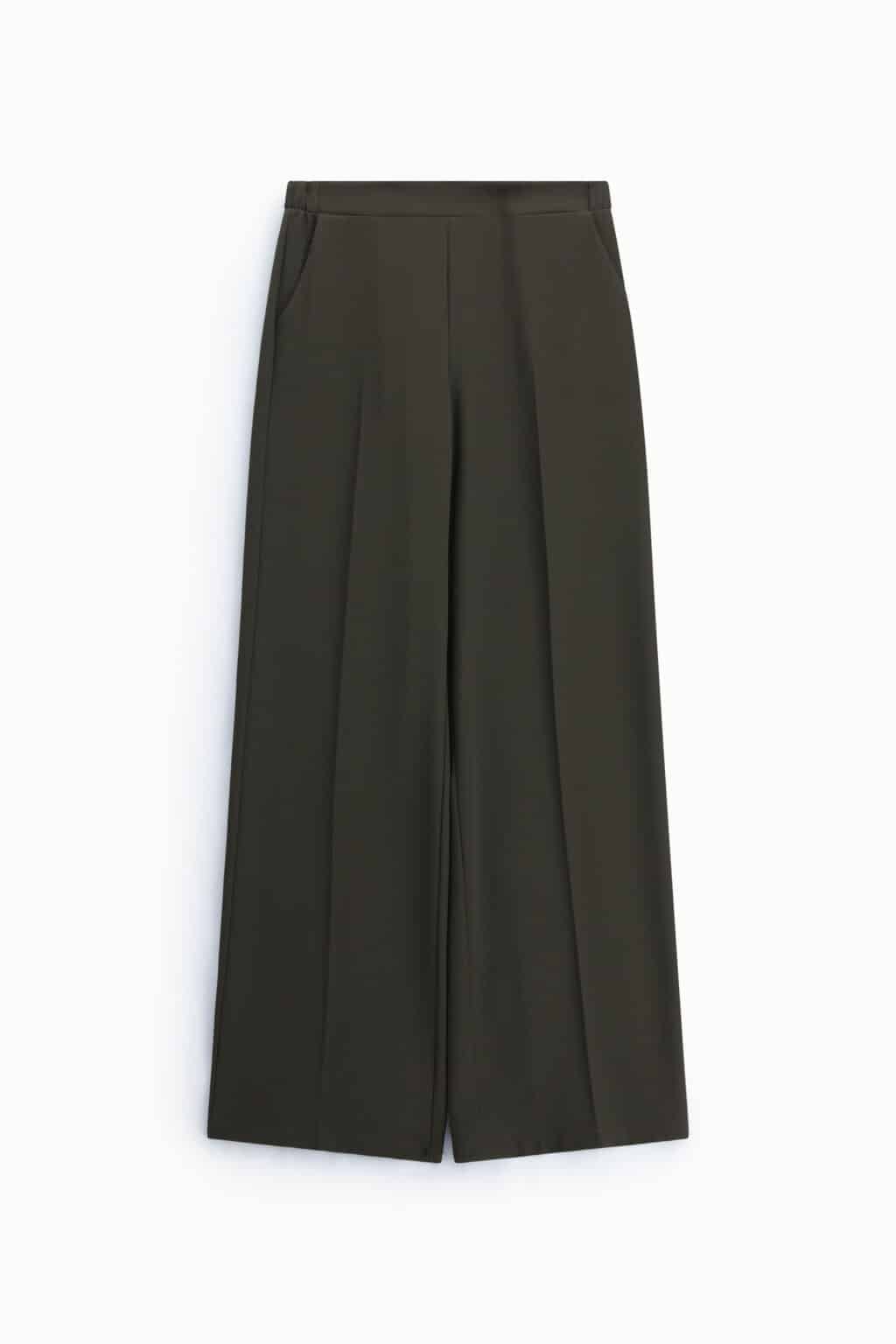 pantalon large fluide kaki imperial