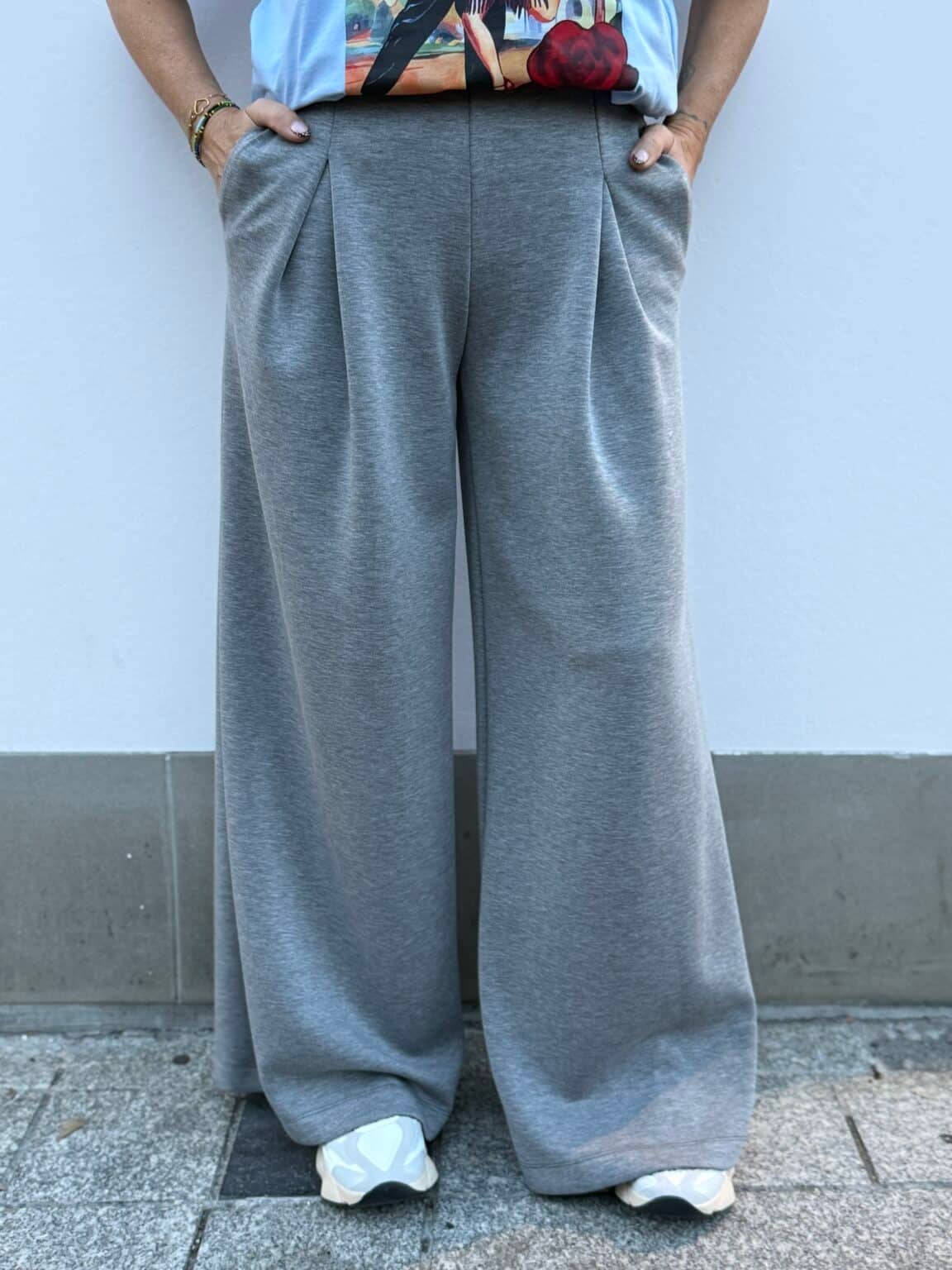 pantalon fluide à pinces gris imperial