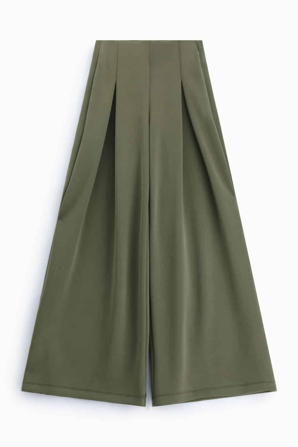 pantalon fluide à pinces kaki imperial