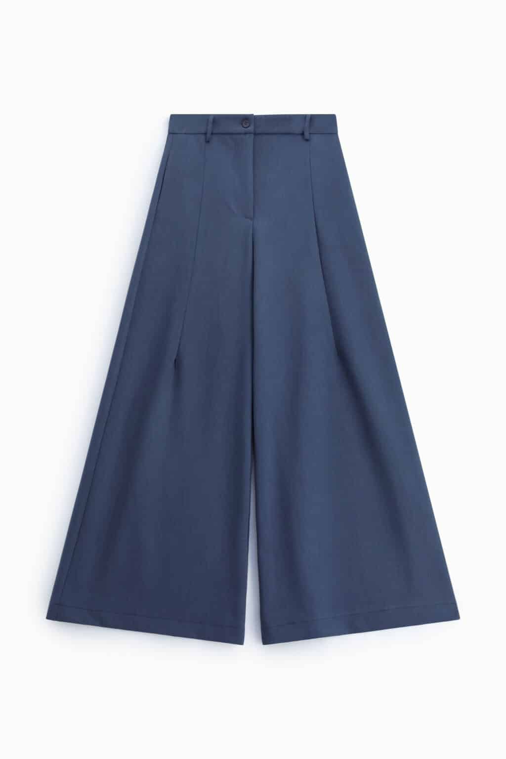 pantalon large fluide gris bleu imperial
