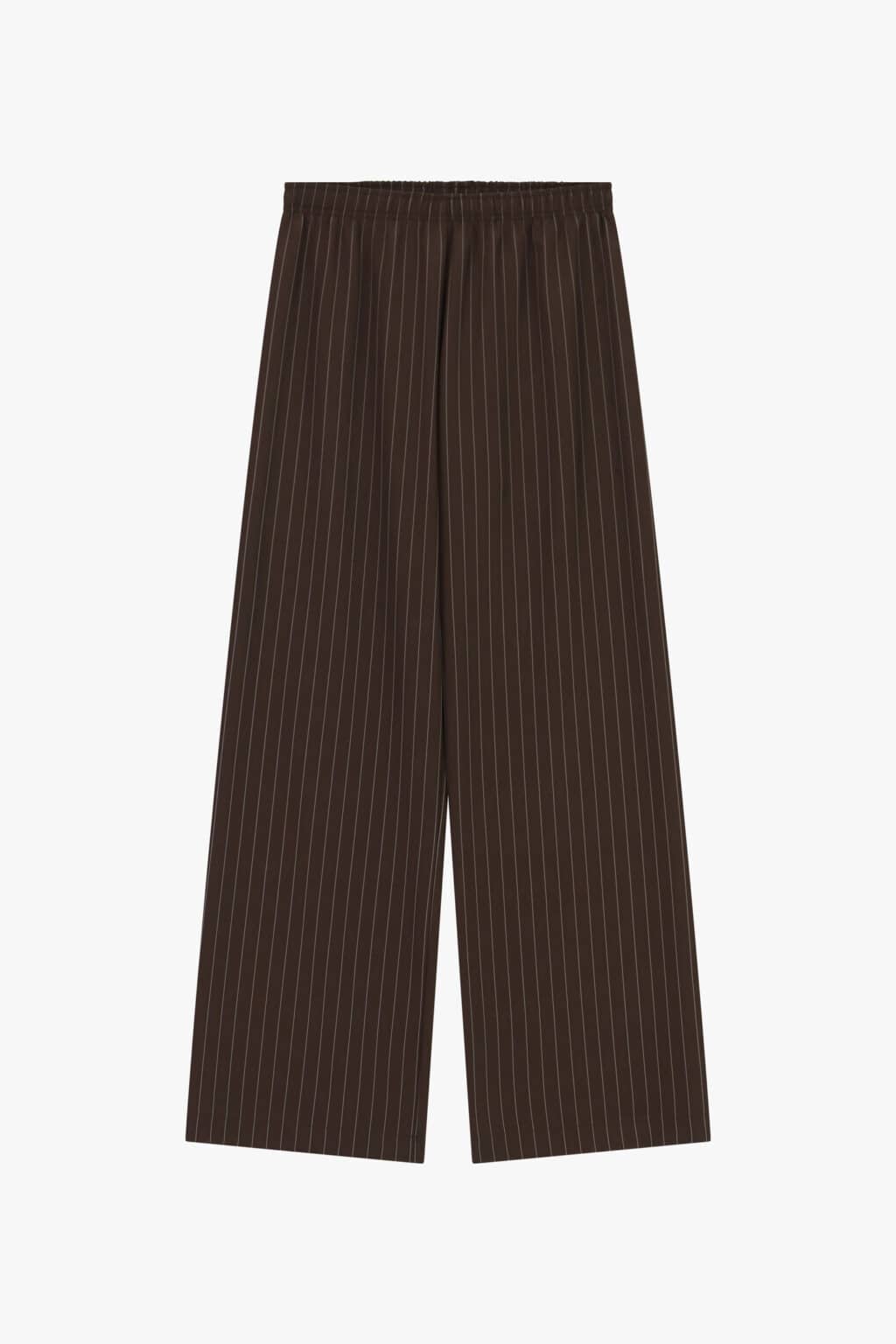 pantalon large rayé marron imperial