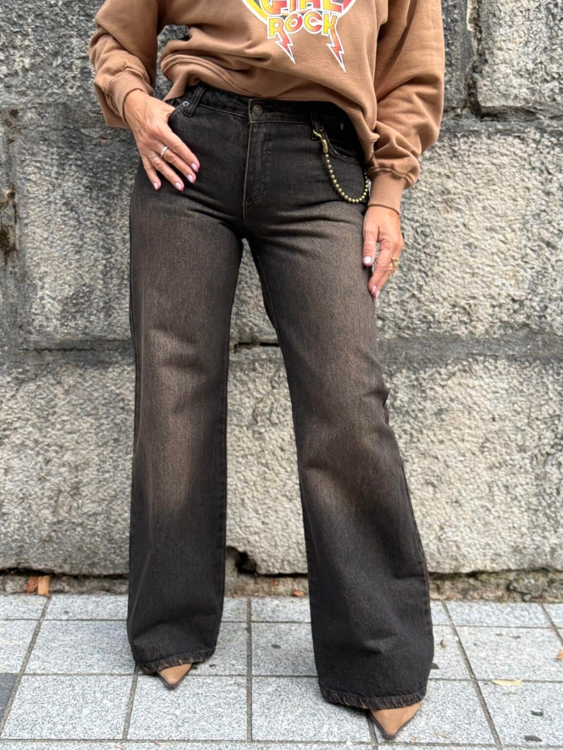 jean coupe large noir délavé souvenir