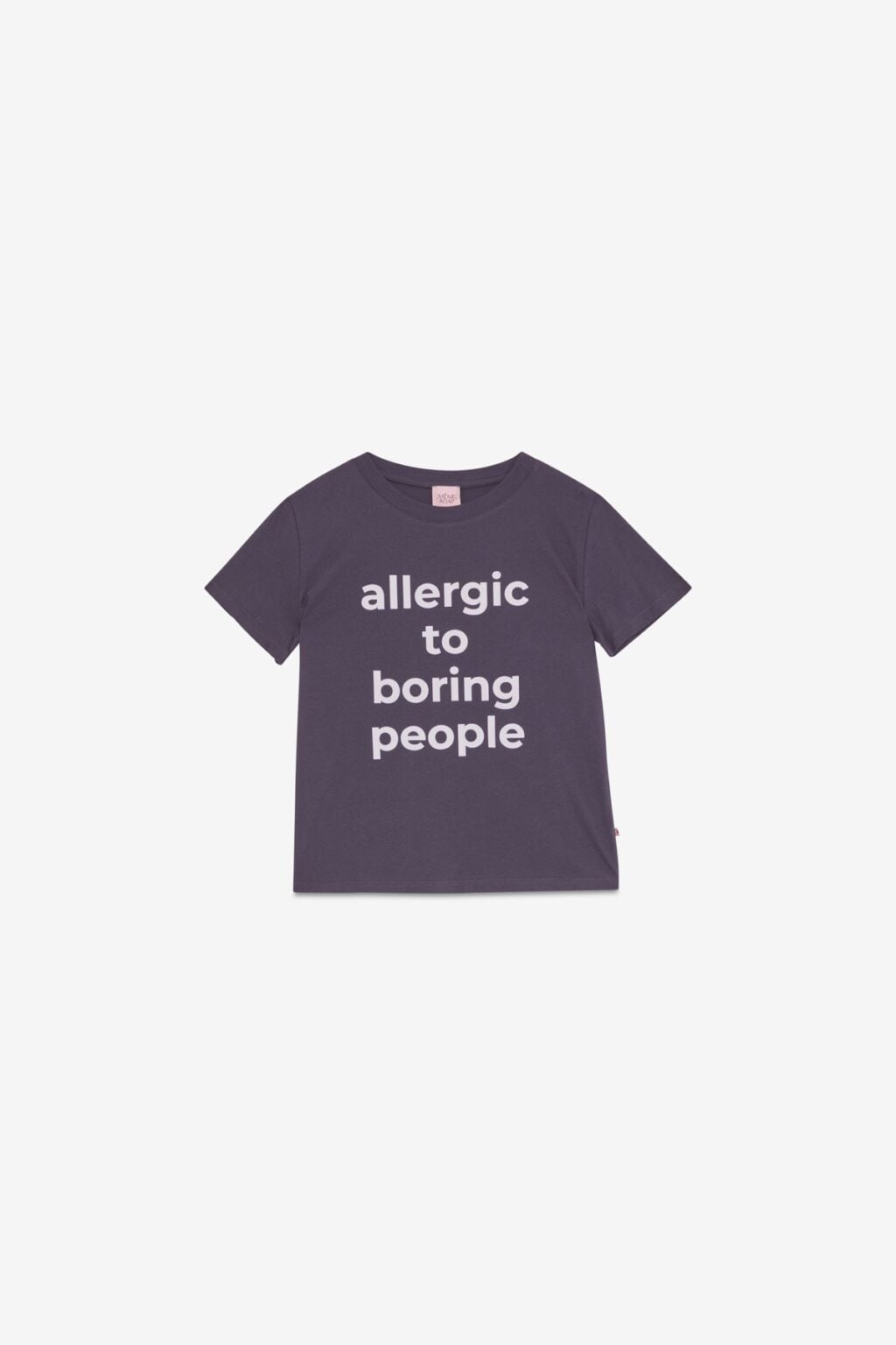 t shirt imprimé "allergic to boring people" anthracite meme road (ted)