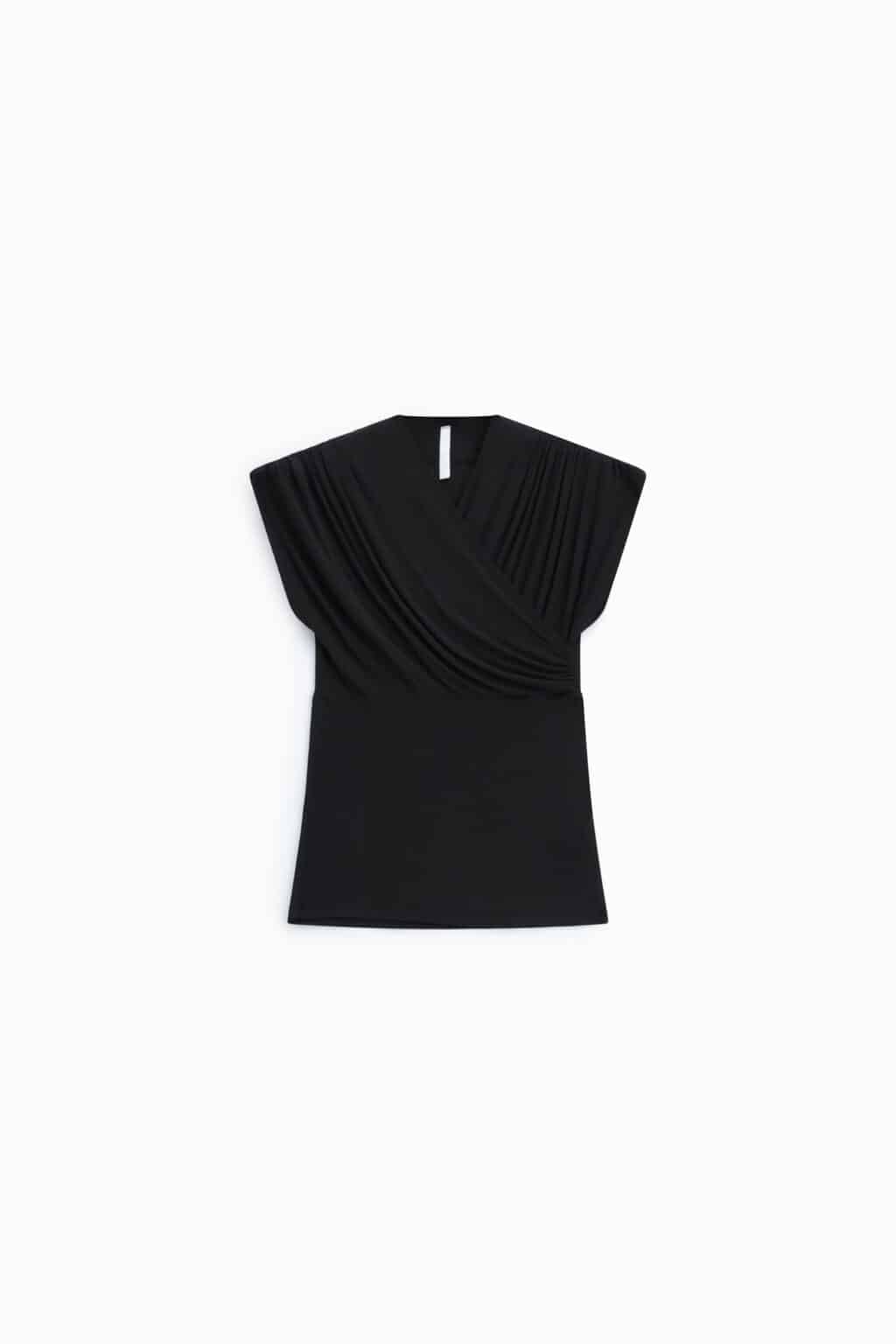 top drapé croisé blanc imperial