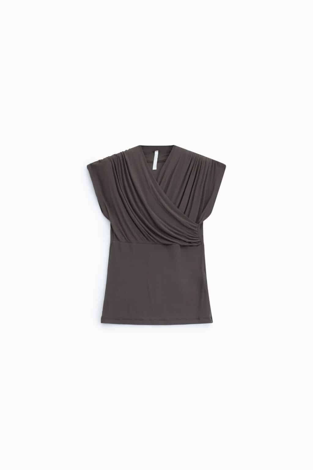 top drapé croisé blanc imperial