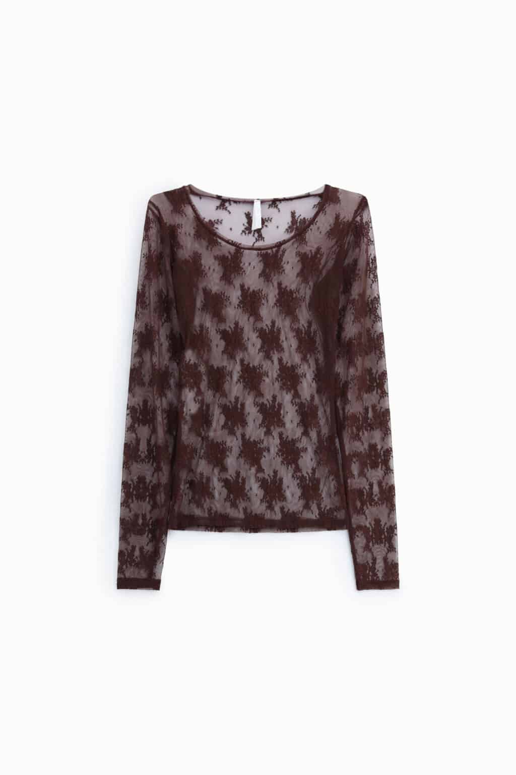 top dentelle manches longues bordeaux imperial