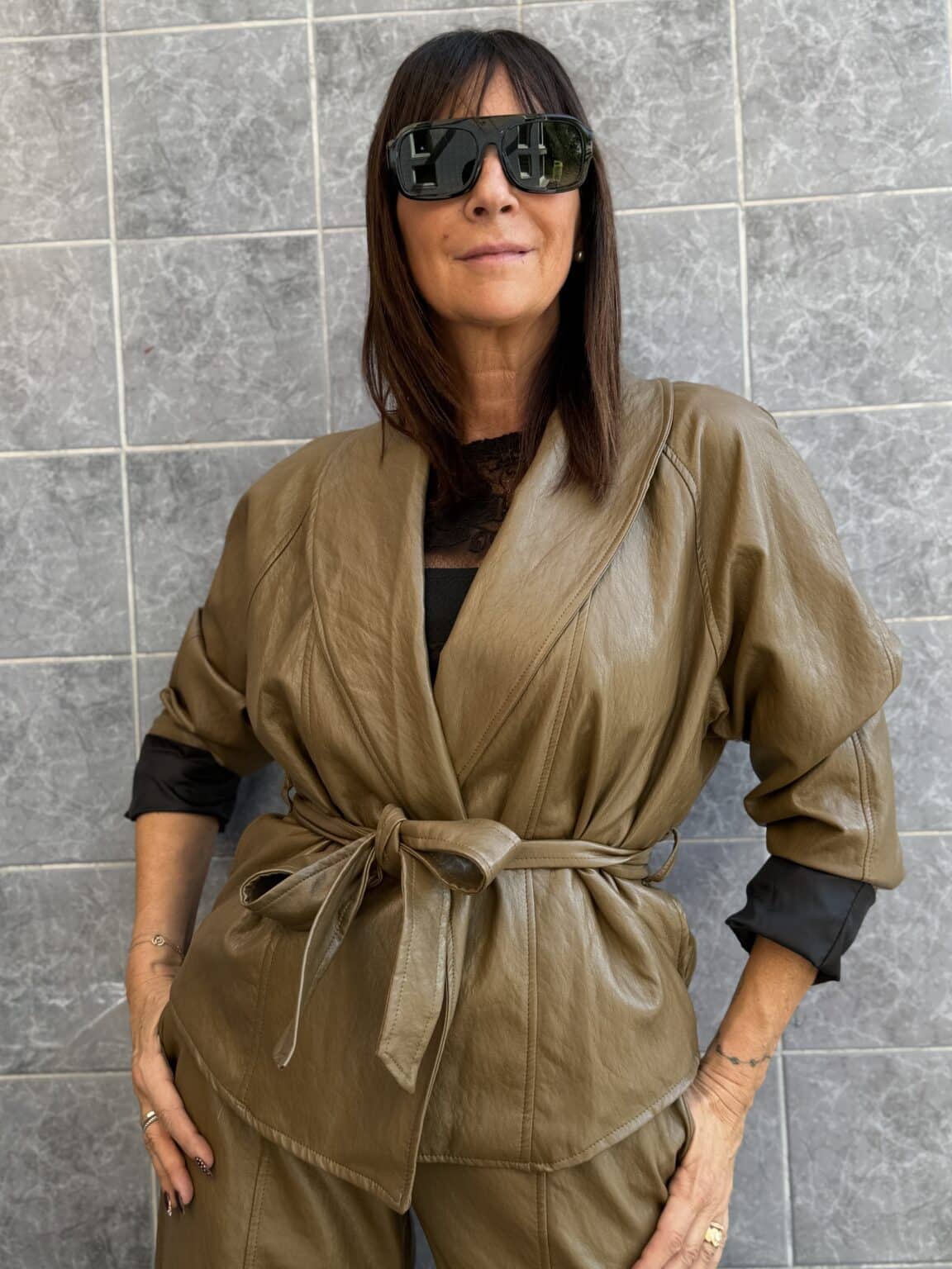 veste portefeuille effet cuir camel saiph (copie)