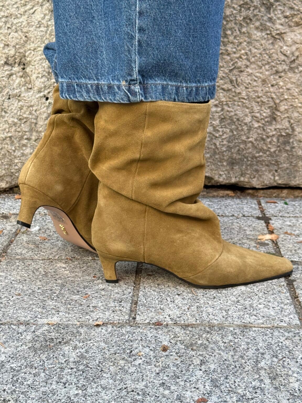 bottines plisser effet suédine kaki steve madden (amb)