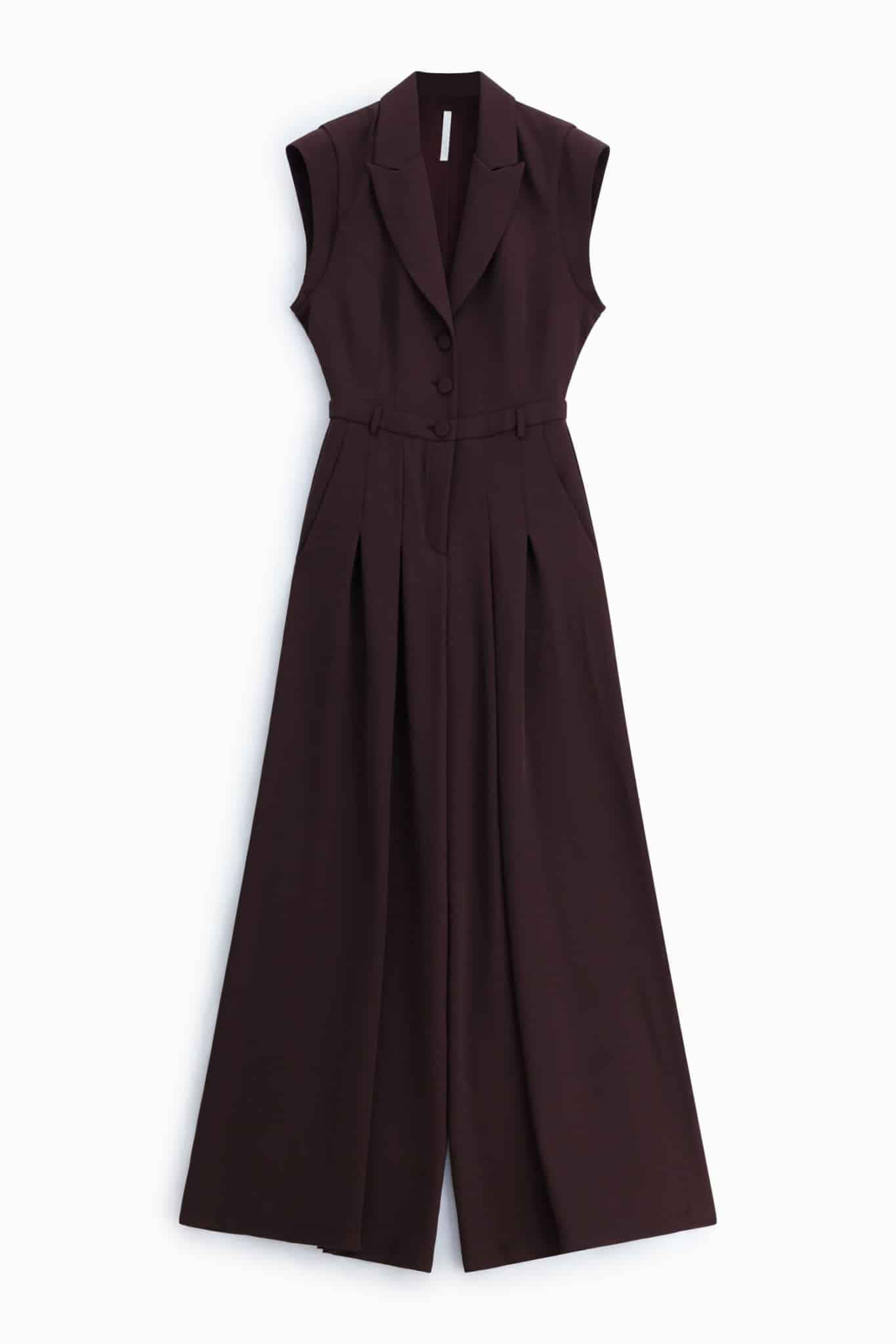Combinaison tailleur sans manches bordeaux fonçé IMPERIAL