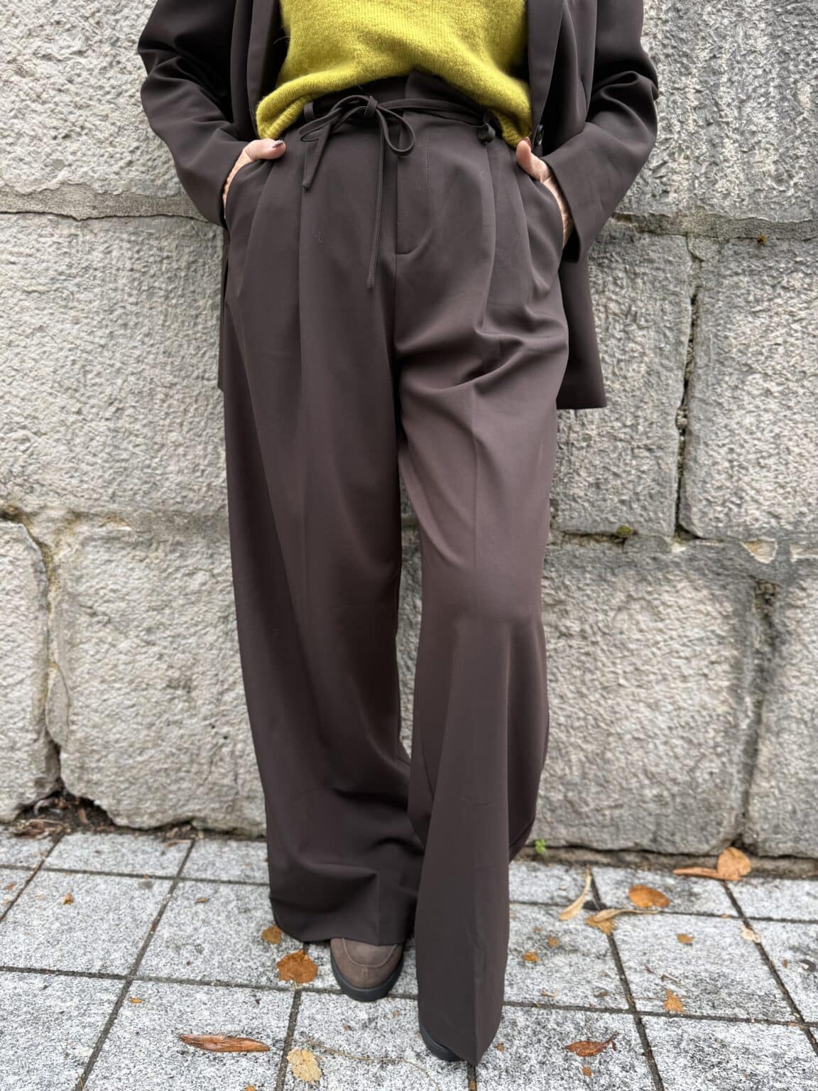 pantalon large fluide chocolat grace et mila
