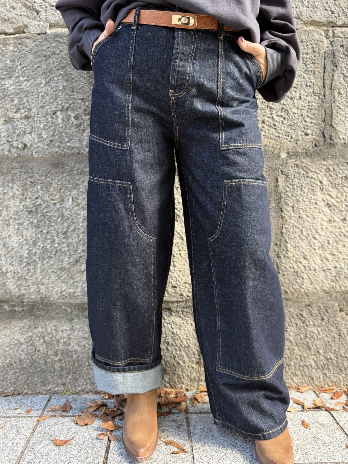 jean coupe large en denim brut souvenir