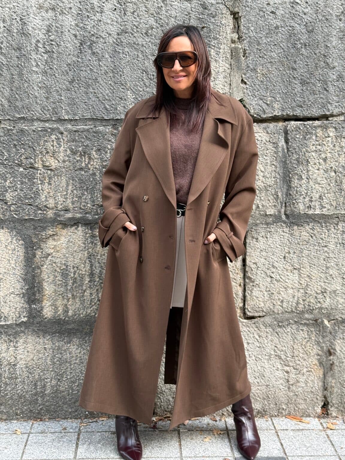 trench long oversize chocolat imperial