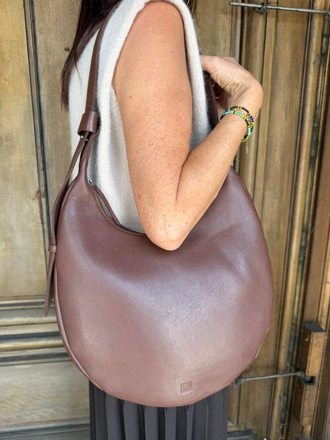 sac bandoulière en cuire marron ludlow biba