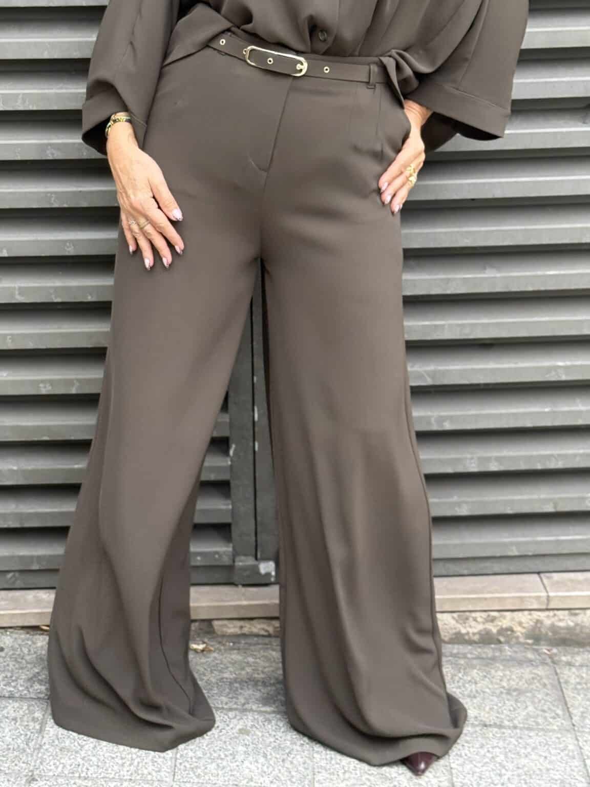 pantalon large kaki ceinturé imperial