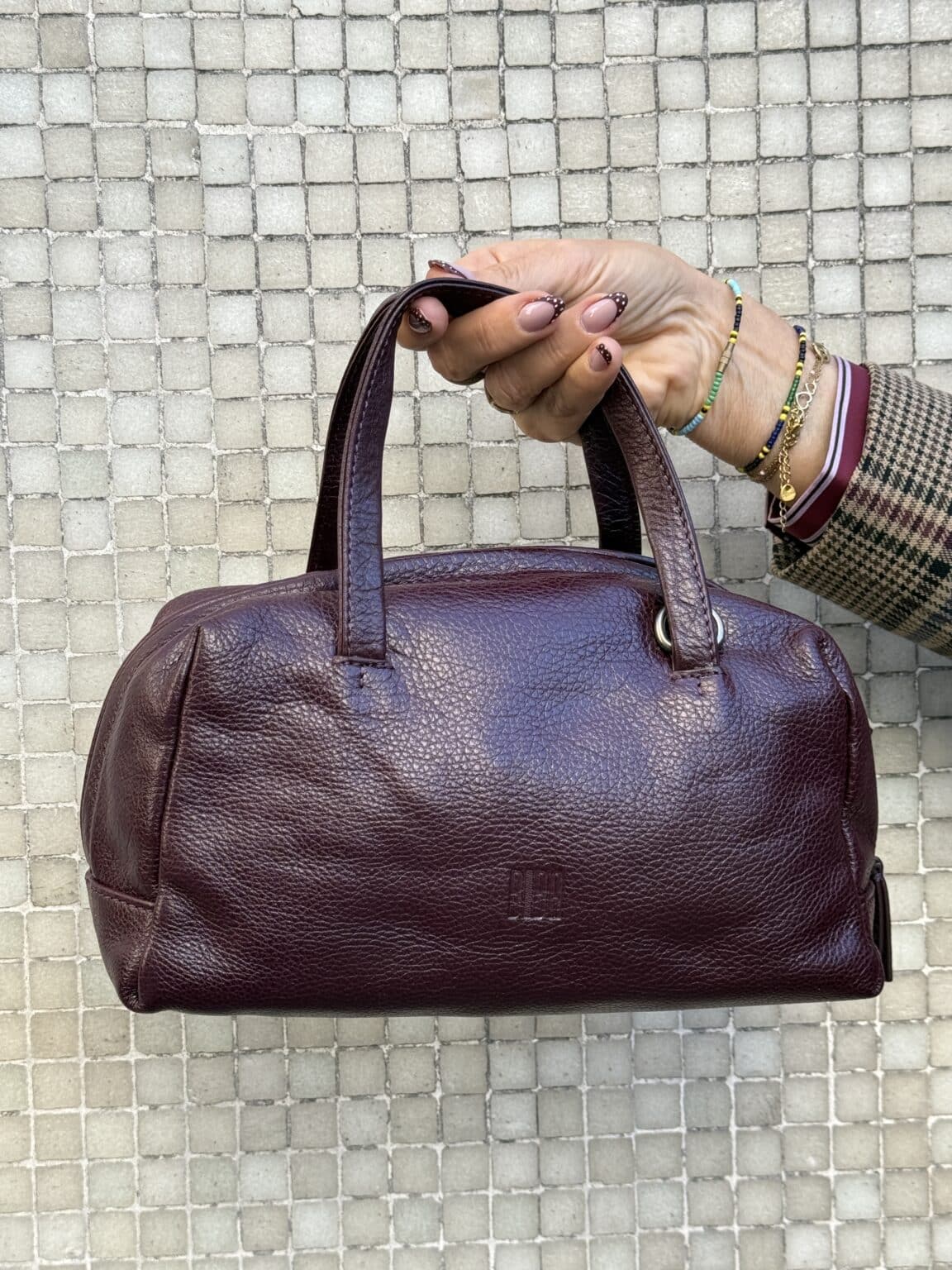 sac bandoulière en cuir prune meredith biba