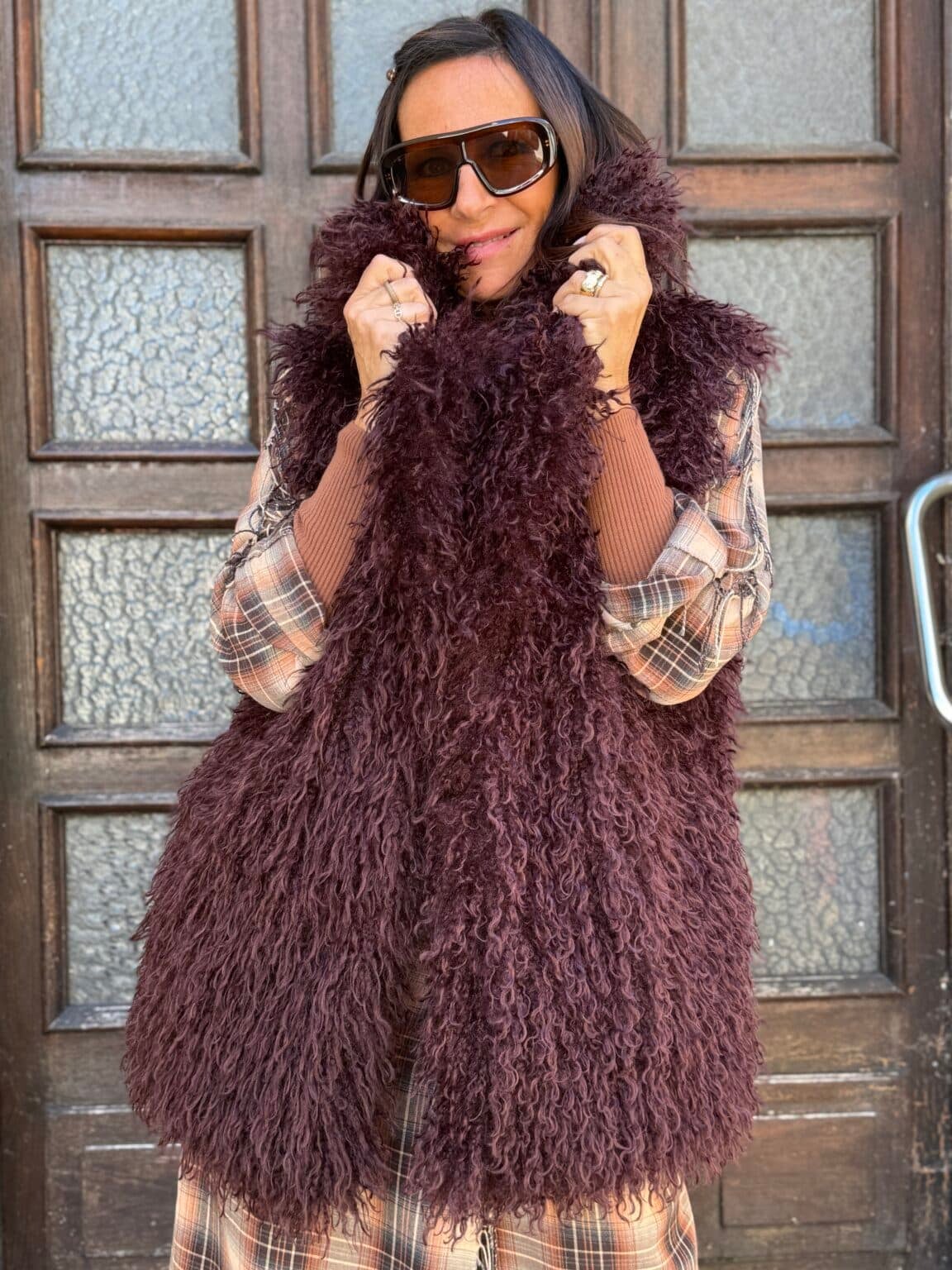 veste sans manches texturé bordeaux bsb (delph)