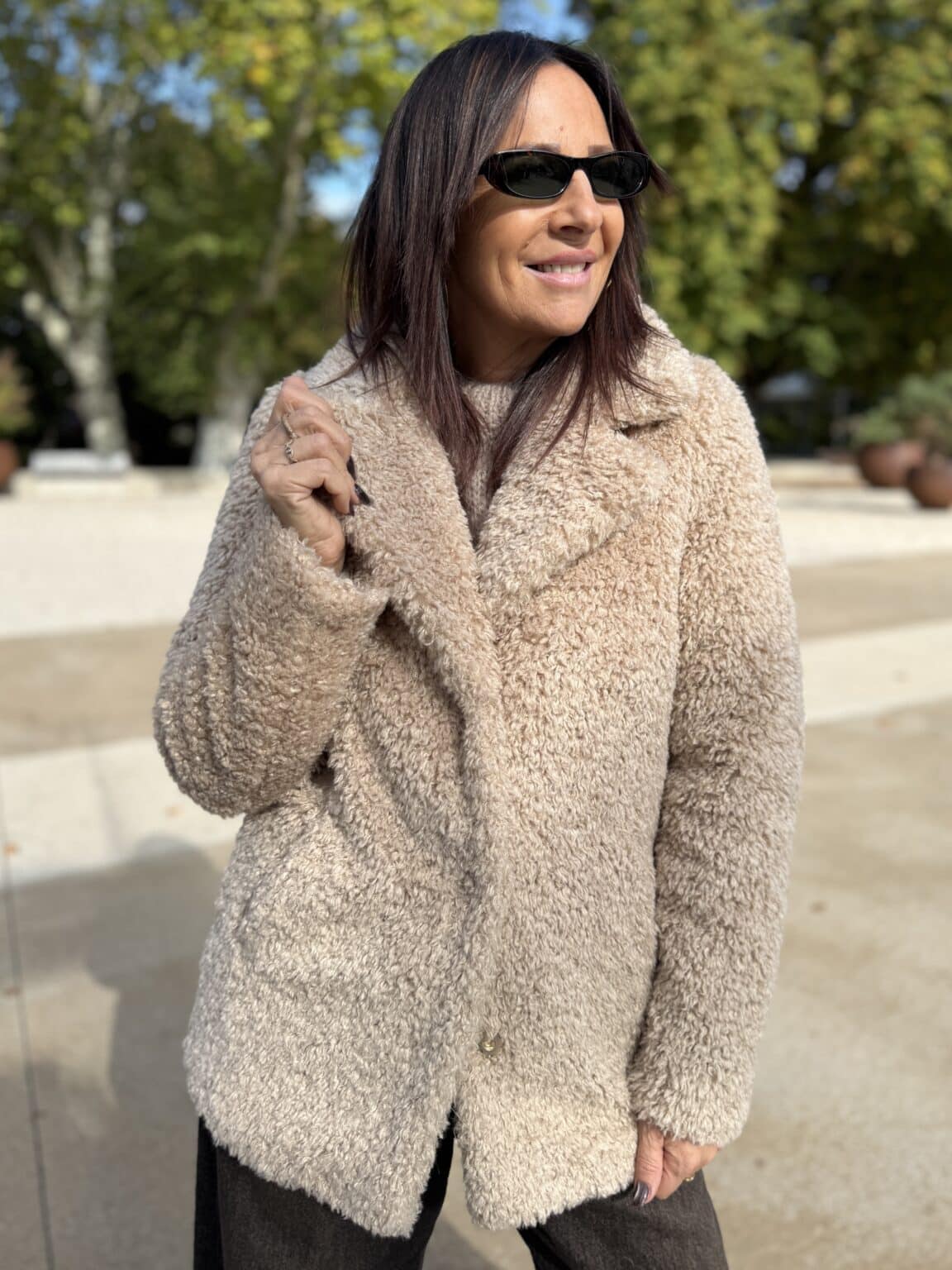 60007 manteau mi long teddy écru giorgia (maina)