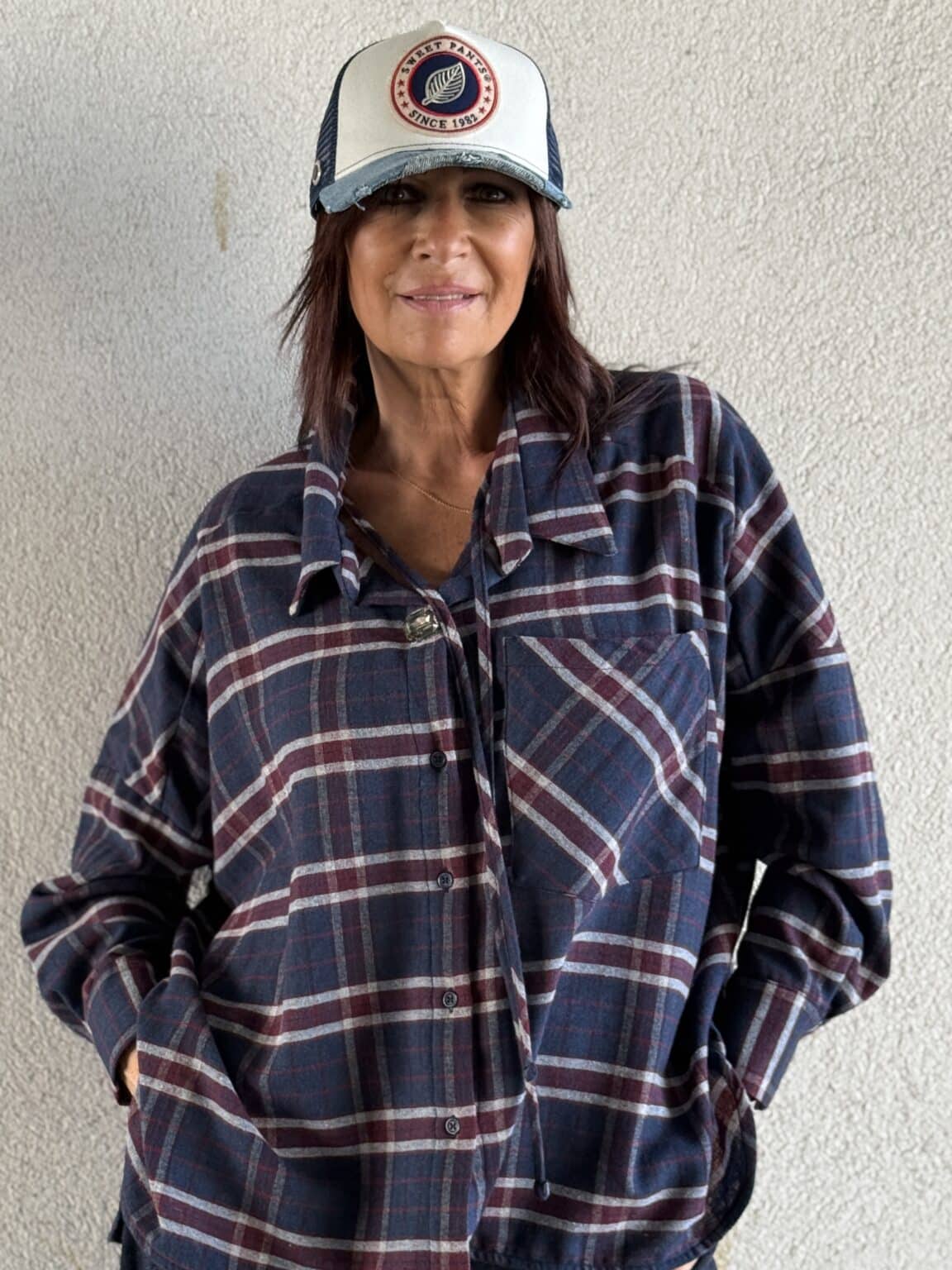 chemise à carreaux marine bordeaux et gris dixie (delph)