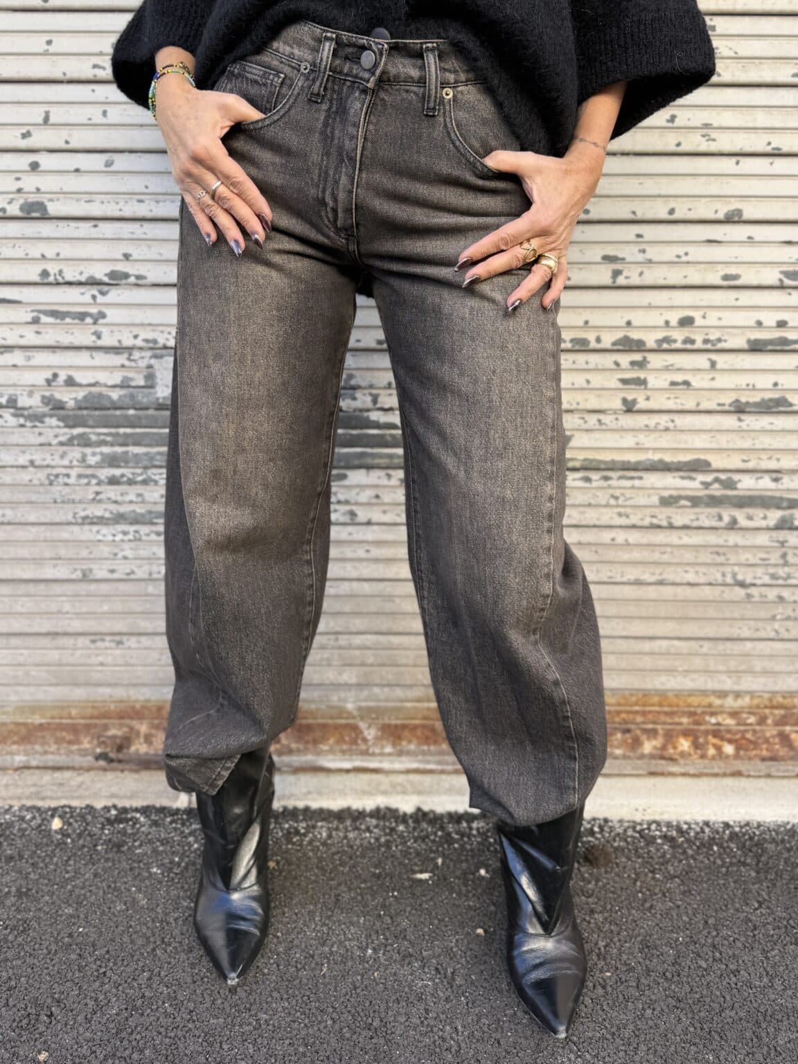 jean large noir délavé philia loft (jade)