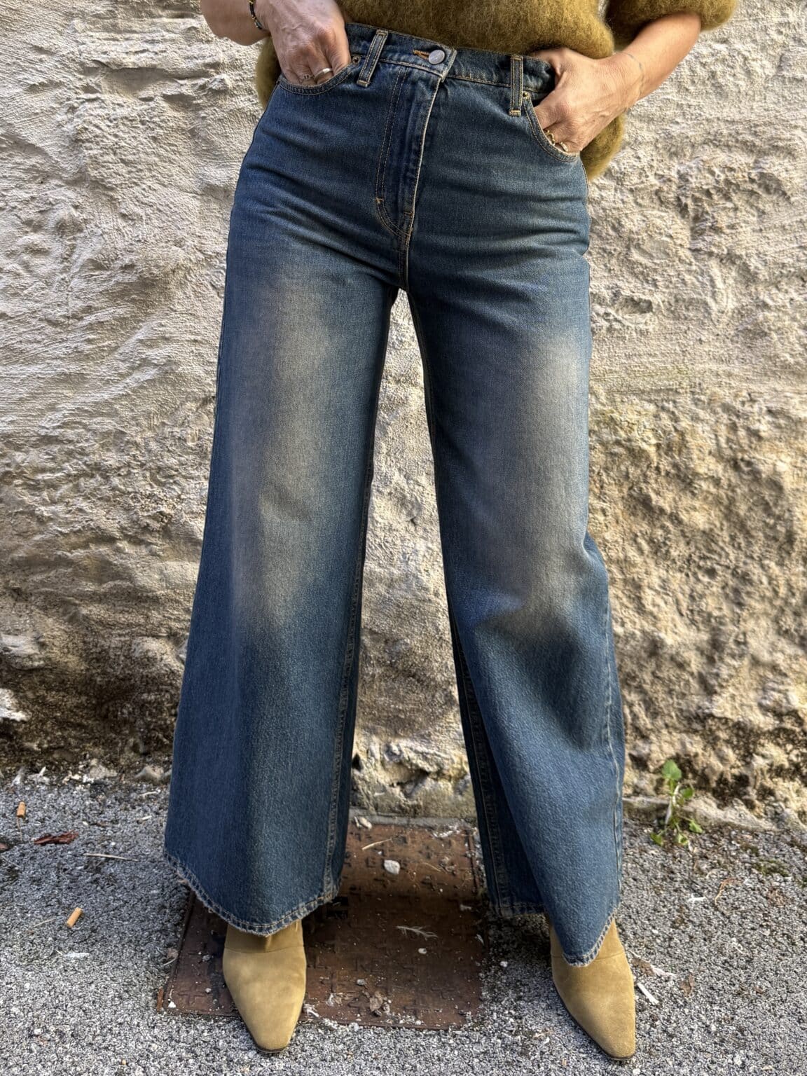 jean wide leg délavé philia loft