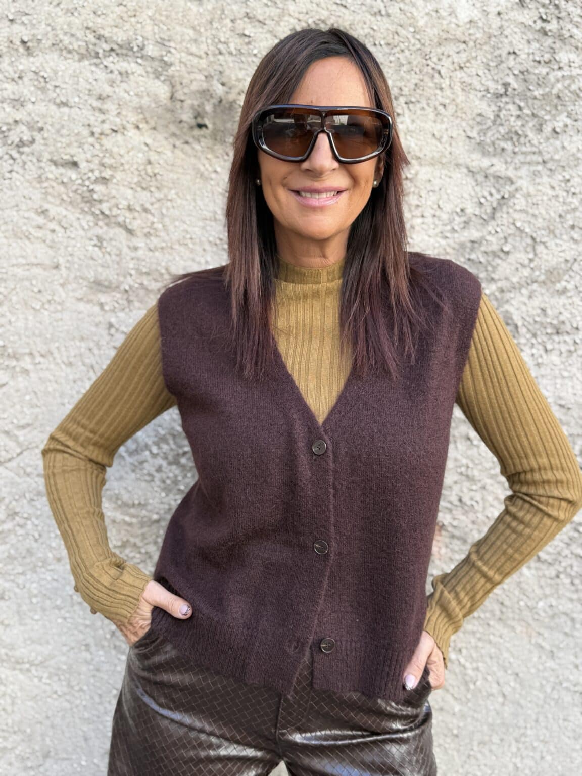 gilet en maille sans manches grace & mila