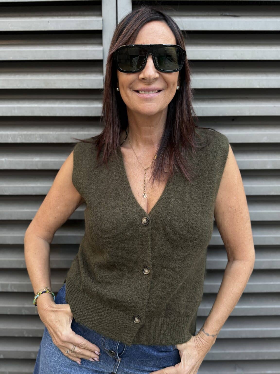 gilet tailleur sans manches chocolat meme road (ted)