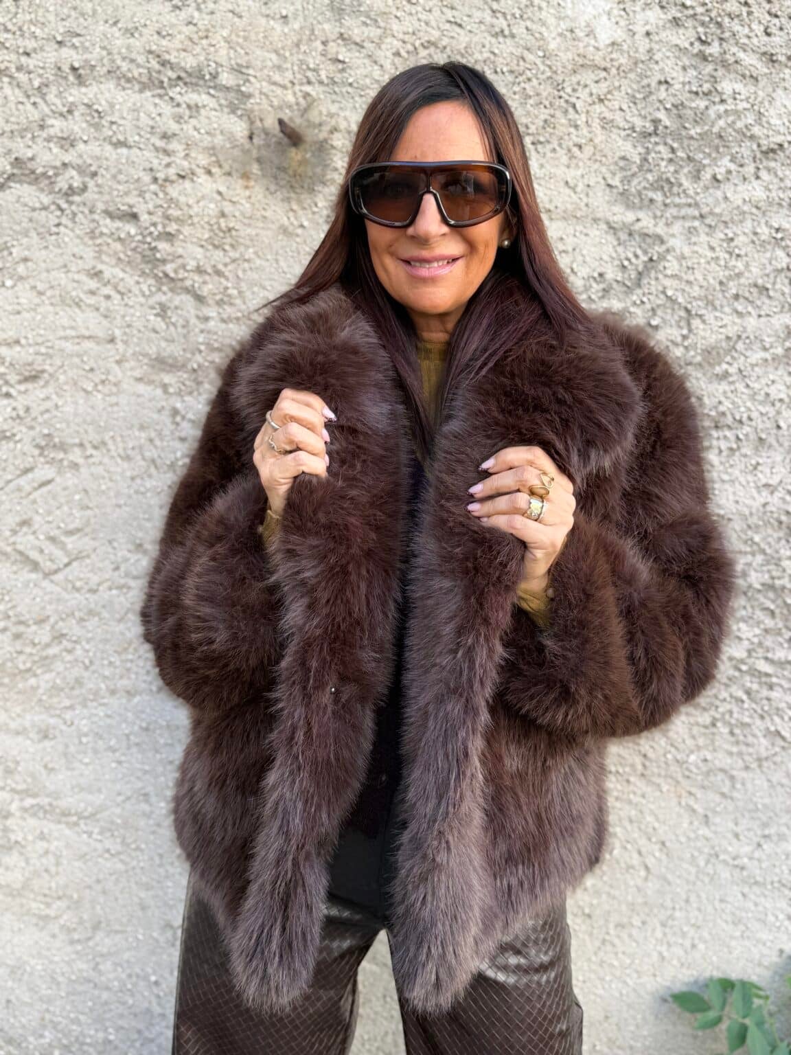 veste en fausse fourrure grace & mila