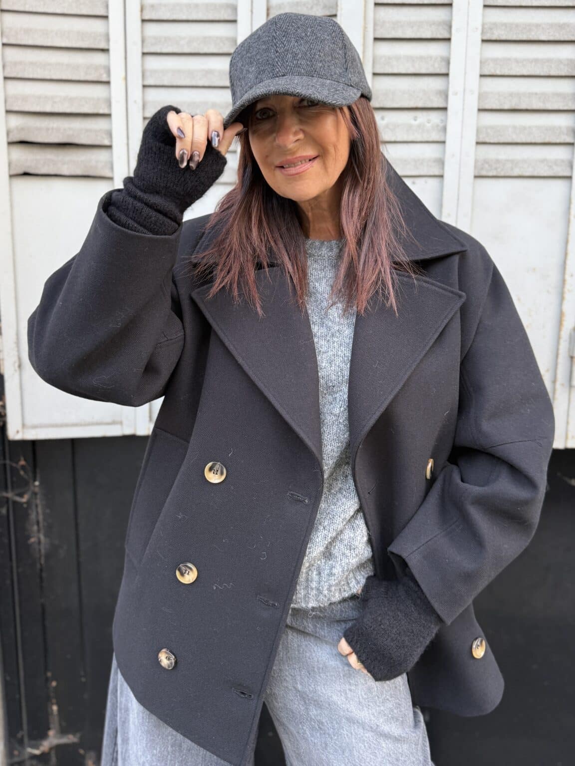 w40s0332 manteau mi long noir souvenir (maina)