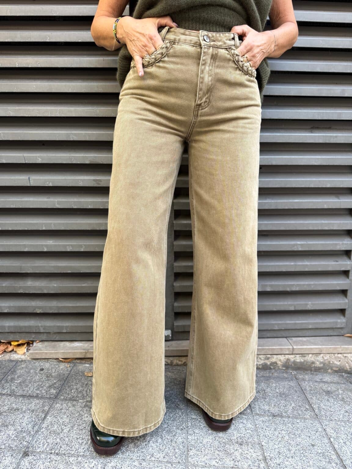 jean large taille haute mocha grace et mila