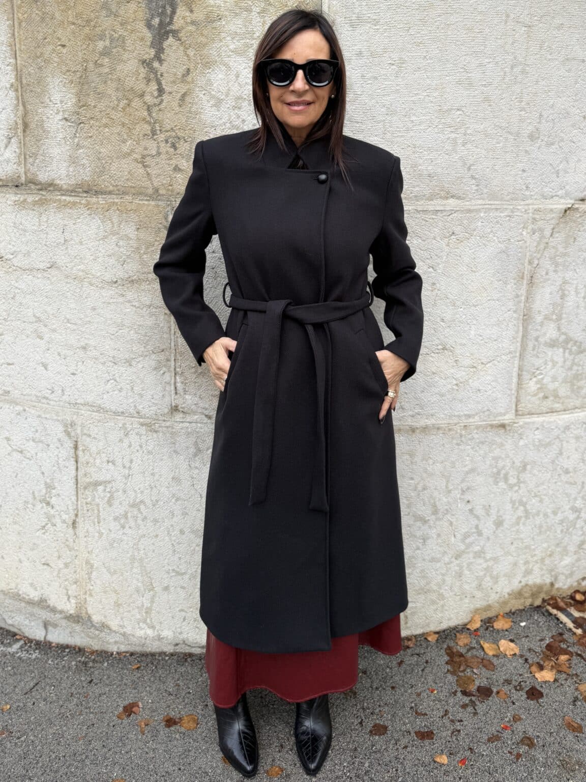 manteau long col montant noir kikisix (jade)