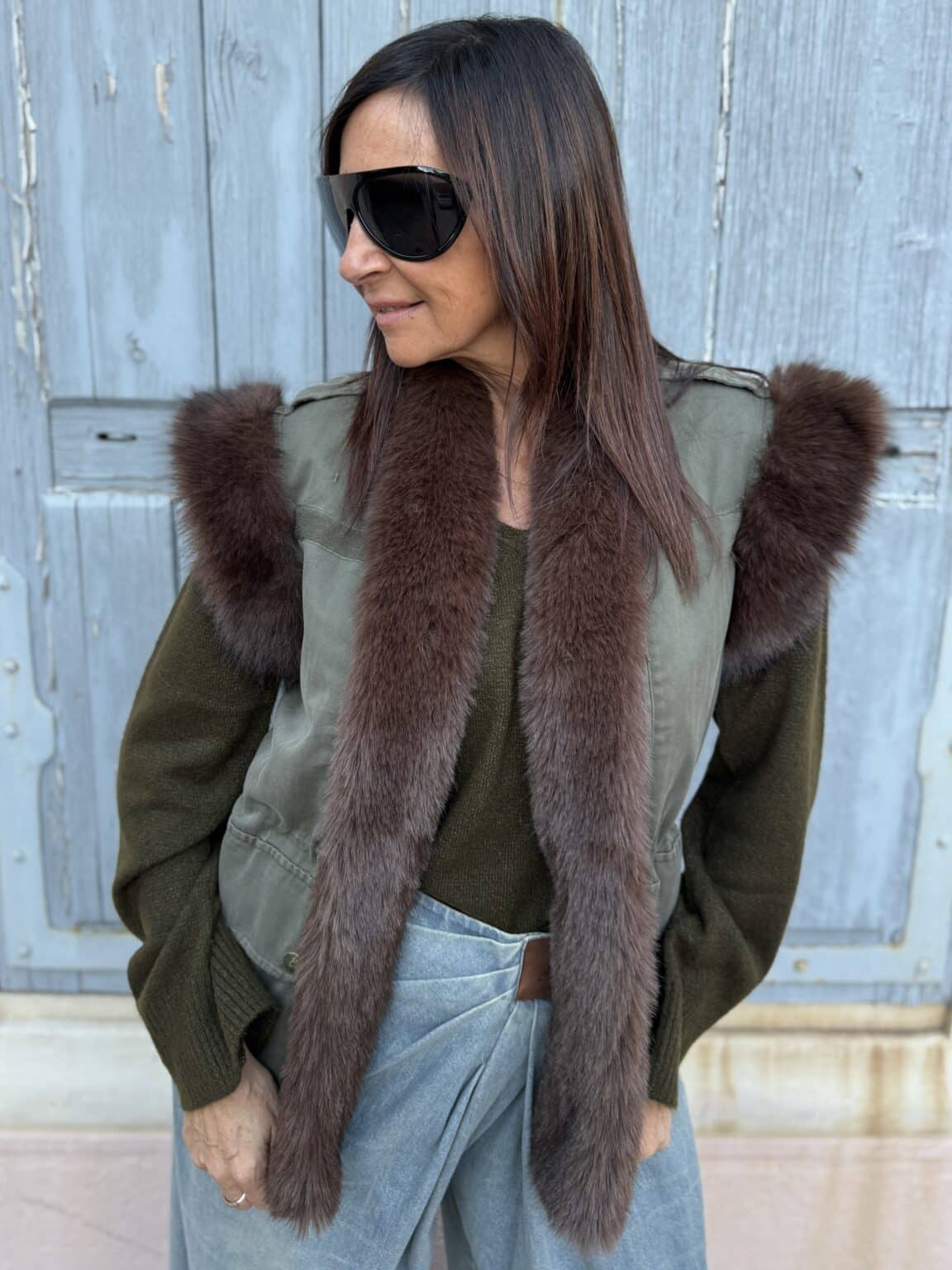l698b006a veste sans manche col en fausse fourrure dixie (maina)