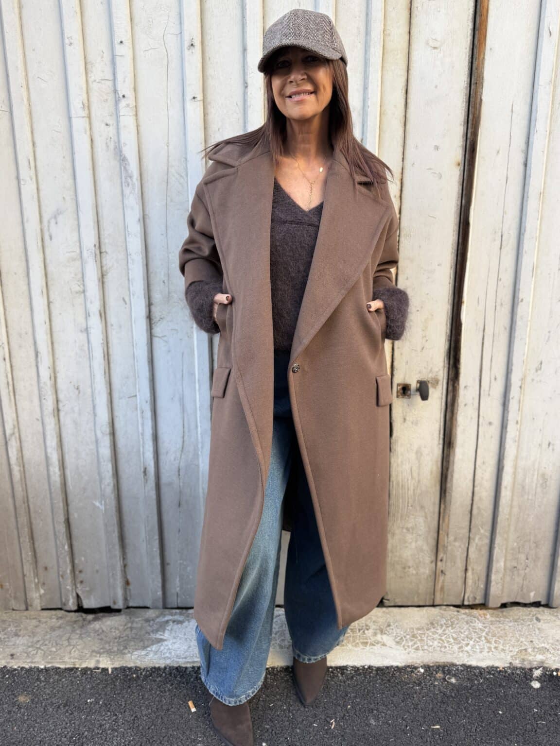 manteau long marron à col tailleur imperial (copie)