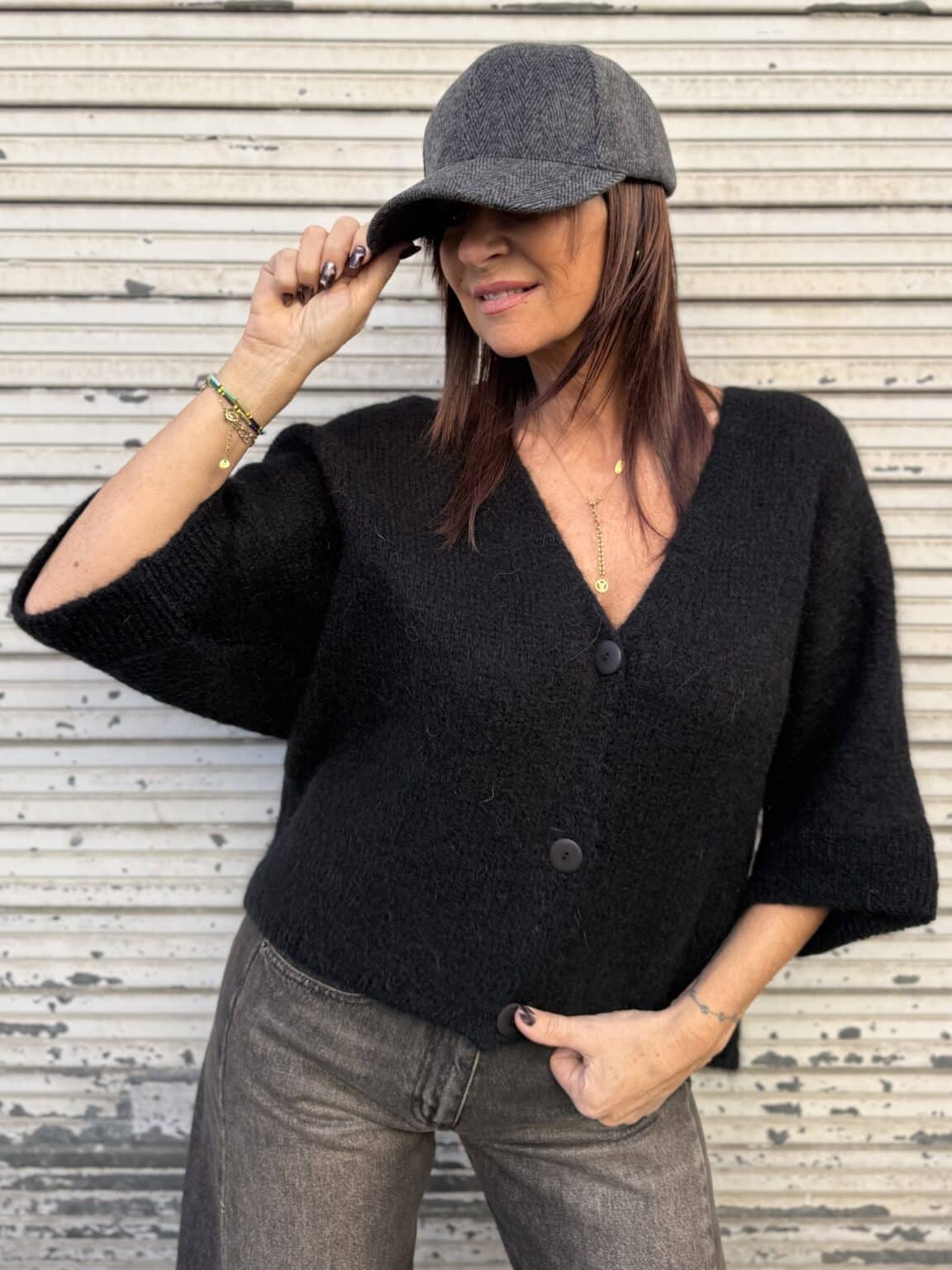 gilet cardigan en maille noir meme road (ted)
