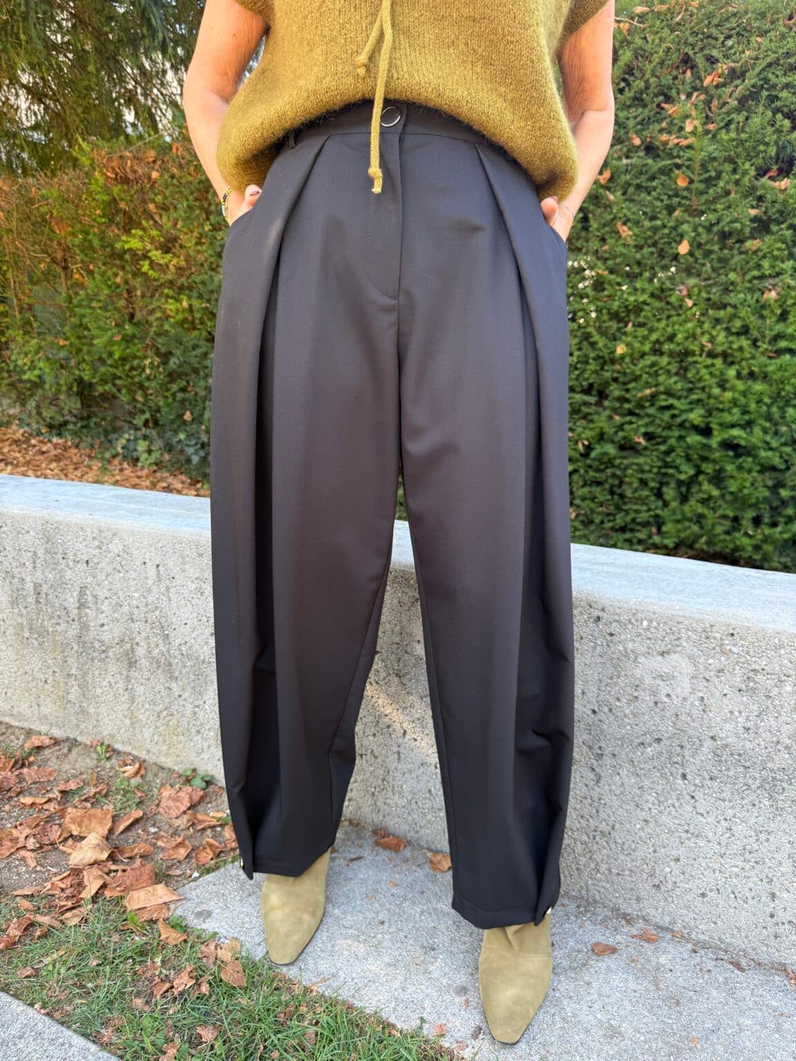pantalon ample fluide noir imperial