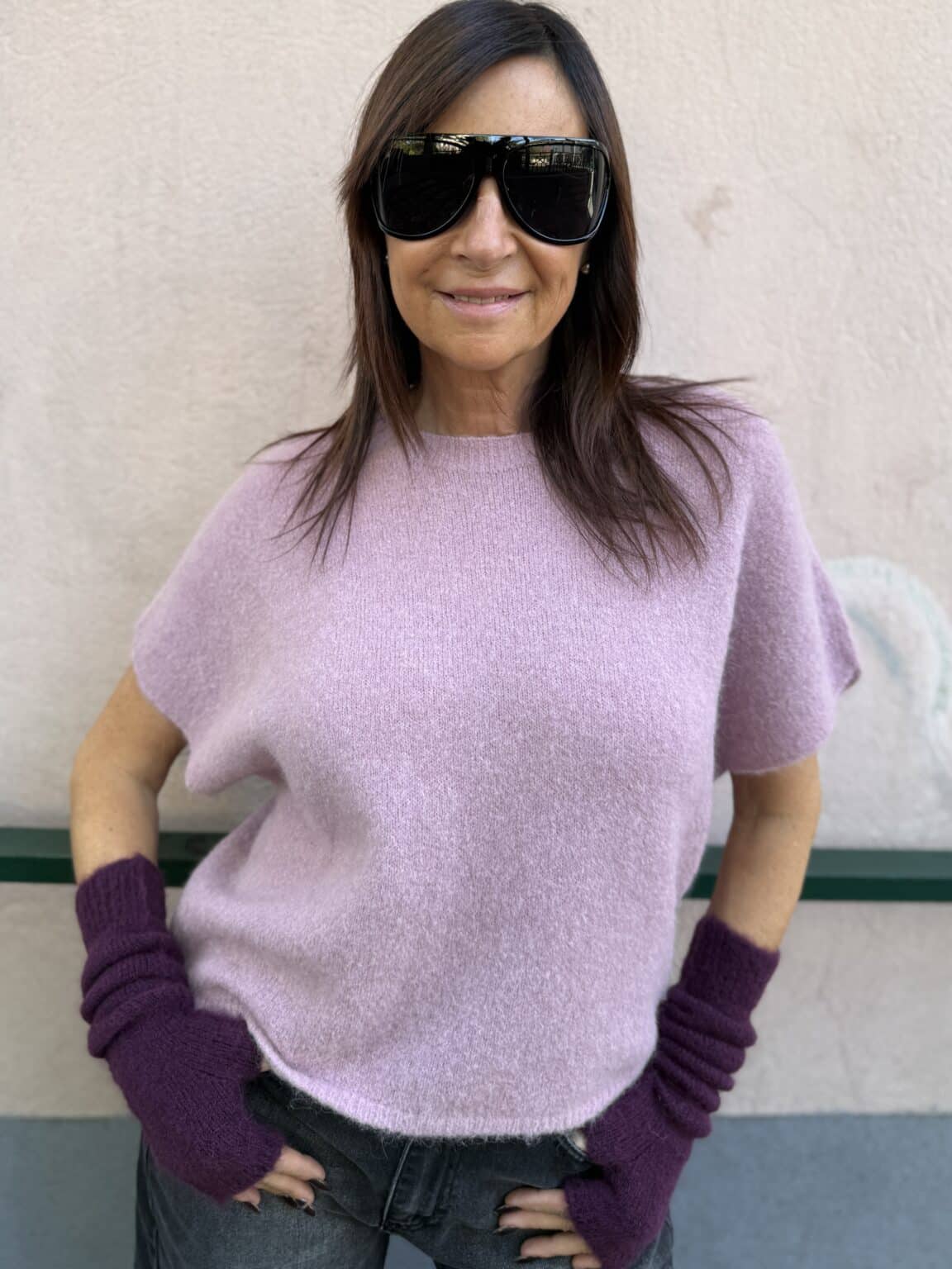 pull manches courtes rose giorgia + (delph)