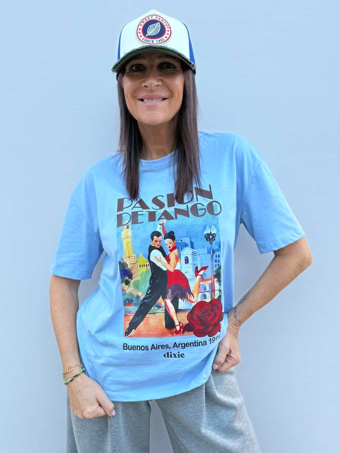 t shirt kaki imprimé "pasion del tango" dixie