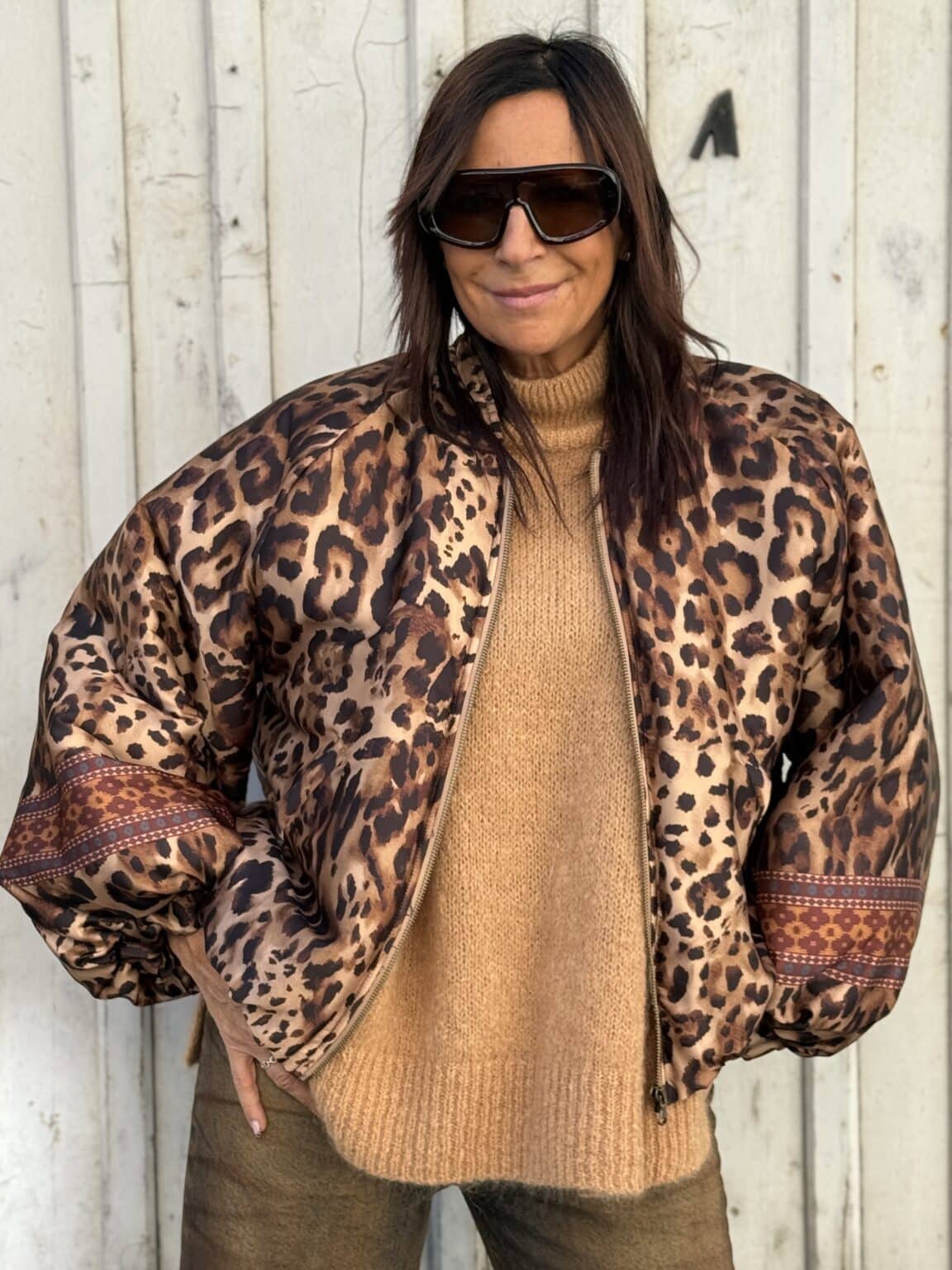 bomber oversize imprimé léopard dixie